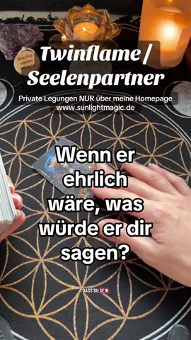 Wenn er ehrlich wäre, was würde er dir sagen? Private Legungen nur über meine Homepage, Link in Bio  #twinflamereading #seelenpartner #kartenlegen #tarot 
