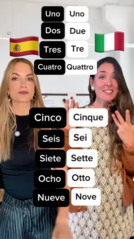 Here you have the numbers from 1 to 10 in Spanish 🇪🇸 vs Italian 🇮🇹! Which language sounds prettier to your ears? 💬✨ #LearnSpanish #SpanishCulture #Languages #LearnItalian #FunWithLanguages 
