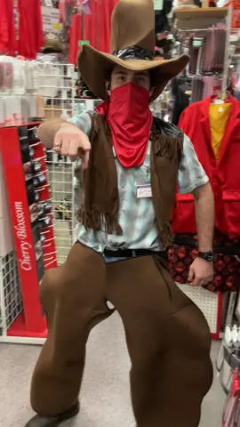 Howdy, the new sheriff in town has arrived, and his pants are a-wrestlin' with the law of physics.  Come visit us at Etoile in Tarzana, CA for some of the best and unique costumes around! ! #cowboy #western #costume #yeehaw #rodeo              