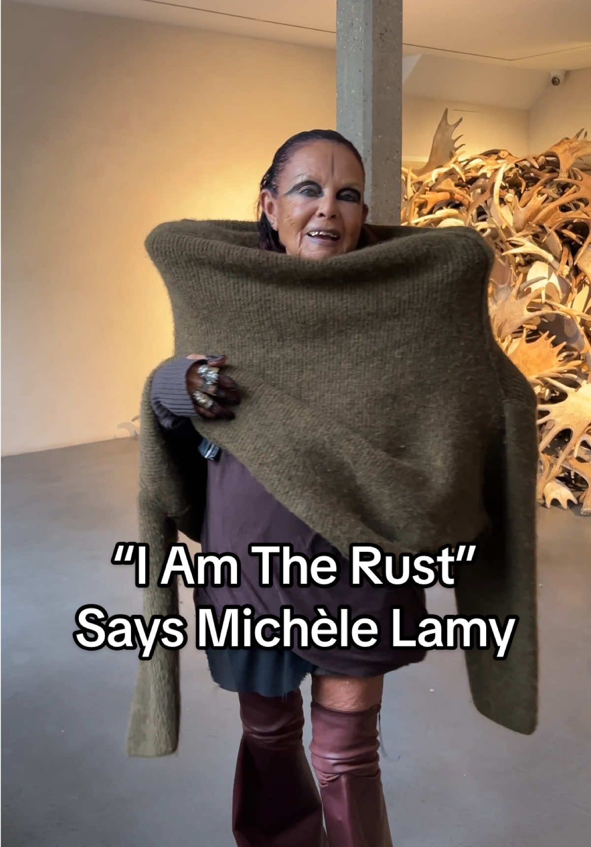 From her eclectic style to collaborating with her husband #RickOwens, Vogue meets #MicheleLamy to take a walk through her new furniture exhibition, ‘Rust Never Sleeps’, at Ladbroke Hall in London.