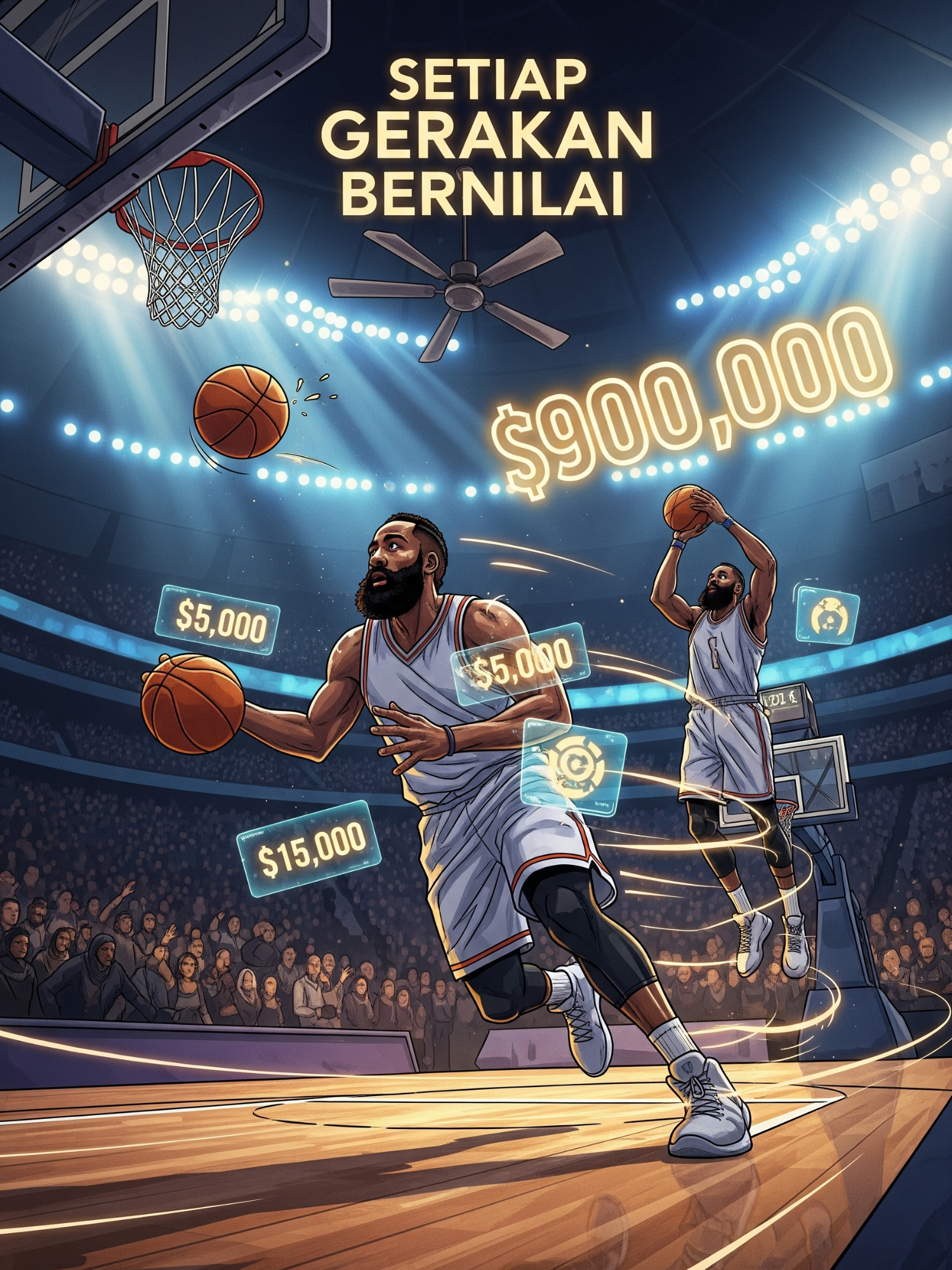 ‎📌 Detail Fakta: ‎ ‎James Harden dikenal sebagai salah satu pemain basket paling produktif dan bernilai tinggi di NBA. Gajinya serta kontrak endorsement-nya membuat setiap gerakannya di lapangan bisa dikalkulasikan dalam jumlah dolar yang luar biasa. Jika dihitung berdasarkan total penghasilannya dibanding jumlah menit dan aksi yang ia lakukan selama pertandingan, setiap kali ia menggiring bola saja bisa bernilai sekitar 5.000 dolar — angka yang menggambarkan betapa besar nilai ekonomi dari performanya. ‎ ‎Saat Harden mengoper bola ke rekan setim, nilainya bahkan bisa lebih tinggi. Hal ini karena asis dari pemain sekelas Harden sering kali berujung pada poin penting yang mengubah arah pertandingan. Jadi secara simbolik, setiap operan yang dia lakukan bisa dianggap setara dengan lebih dari 15.000 dolar. Nilai ini mencerminkan bukan hanya kontribusinya di lapangan, tapi juga daya tarik komersial yang ia bawa sebagai bintang NBA dengan jutaan penonton di seluruh dunia. ‎ ‎Dan yang paling mencengangkan, jika dihitung dari total penghasilan tahunan dan jumlah tembakan yang dia lakukan, setiap kali Harden melepaskan satu floater — entah masuk atau tidak — nilainya bisa lebih dari 900.000 dolar. Ini menunjukkan betapa besar nilai finansial yang melekat pada setiap aksi dari pemain top dunia. Bahkan kesalahan sekecil airball pun masih “berharga,” karena penonton, sponsor, dan media tetap memberi nilai besar pada setiap momen yang melibatkan sang “Bearded One.” ‎#faktaunik ‎#faktamenarik ‎#foryou ‎#fakebodyy⚠️ ‎#fakesituation⚠️