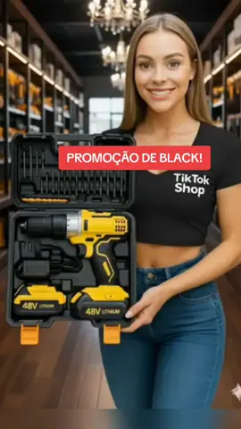 Parafusadeira Furadeira 48V 1/2 baterias com maleta #maleta #parafusadeira #construção #obra #construcaocivil 
