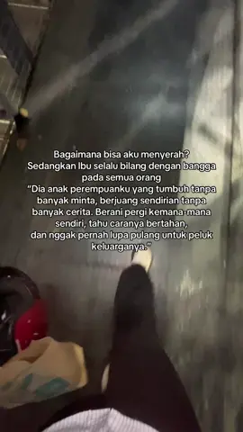 Bagaimana aku menyerah sedangkan ibuku adalah wanita hebat dan kuat. Tapi aku tahu di balik senyumnya Ibu yang tenang, ada lelah yang selalu dia lawan demi nggak buat anaknya khawatir. #fyp #storytime #masukberanda 