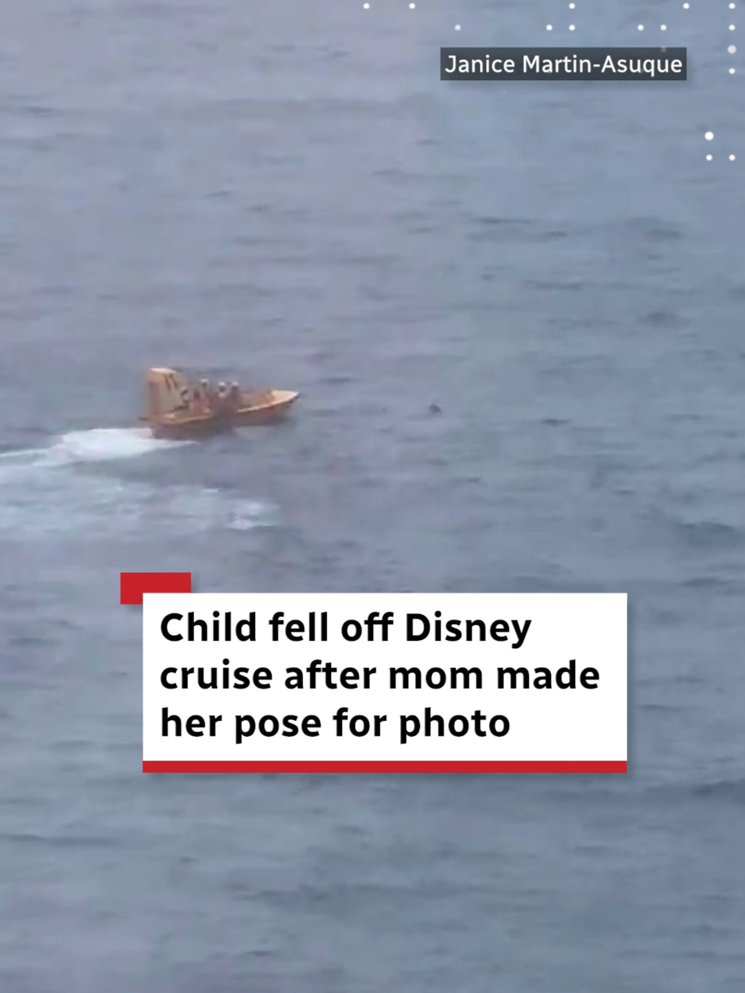 Video shows the rescue of a child and her father after they fell overboard from the fourth deck of a Disney Dream cruise ship in June. According to police reports obtained by CBC News, the five-year-old girl fell after posing for a photo on a porthole at the request of her mother. Her father jumped in shortly after to save her before both were rescued. A report from the Florida state attorney called the mother’s conduct ‘arguably negligent and irresponsible’ but said it didn’t meet the bar for criminal charges. #Disney #Cruise #Florida #News #Moment