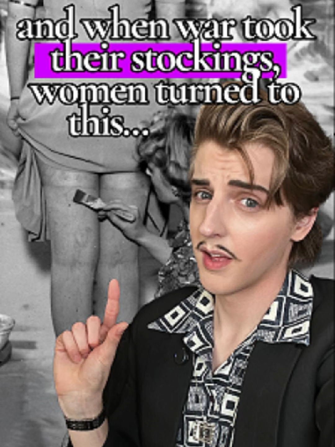 why women painted their legs with gravy 🥞#1940s #ww2 #stockings #vintagemakeup #fashionhistory