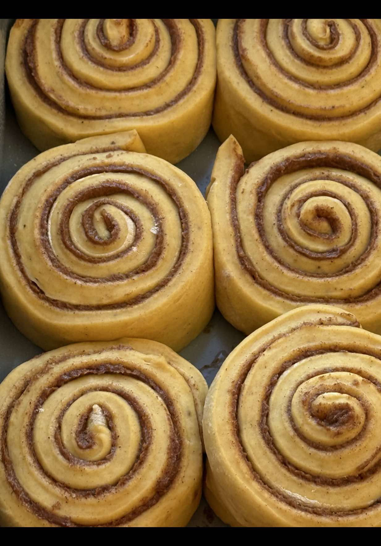 I’ve finally perfected my fluffy pumpkin cinnamon rolls with pumpkin filling and pumpkin cream cheese frosting!! ✨🍂 these are the most pumpkiny fall perfect cinnamon rolls ever!  For the dough: ¾ cup warm milk (about 105–110°F) 1 tbsp instant dry yeast 2 tbsp brown sugar 1 tsp fine sea salt 3 tbsp softened butter (or olive oil) 1 large egg ½ cup pumpkin purée (not pumpkin pie filling) 1–2 tsp pumpkin pie spice (to taste) 3–3½ cups all-purpose flour (add gradually until soft and smooth) ⅔ cup heavy cream (to pour over before baking) Filling: ½ cup softened butter (very soft, not melted) 1 cup brown sugar 2 tbsp ground cinnamon 1 tsp pumpkin pie spice 1 tbsp pumpkin purée Pinch of salt ½ tsp vanilla extract (optional) Pumpkin frosting: 4 oz cream cheese, softened ¼ cup salted butter, softened 1 cup powdered sugar ½ tsp vanilla extract 1 tbsp pumpkin purée + ¼ tsp pumpkin pie spice for a fall twist Preheat oven to 200°F, then turn it off once preheated. (You’ll use the warm oven later for proofing.) 2.	In the bowl of a stand mixer, combine warm milk, yeast, and brown sugar. Whisk lightly and let sit for 5–8 minutes until foamy. 3.	Add egg, salt, butter, and pumpkin purée. Mix to combine. 4.	Add pumpkin pie spice and 3 cups of flour. Using the dough hook, mix on low until combined. If dough is sticky, gradually add up to ½ cup more flour. The dough should be soft, smooth, and slightly tacky but not sticky. 5.	Knead on medium-high speed for about 5 minutes until elastic. 6.	Cover with plastic wrap or a clean towel and let rest for 10 minutes. 7.	While resting, make the filling paste (see above). 8.	Roll out dough on a lightly floured surface into a 12”x18” rectangle about ¼” thick. 9.	Spread the filling paste evenly across the dough, leaving a ½” border along one long edge. 10.	Using a pizza cutter or sharp knife, cut into 12 equal long strips and roll up into rolls. 11. Place rolls into a greased 9x13” baking dish. 12.	Warm heavy cream slightly (just above room temperature) and pour evenly over the rolls. 13.	Place in your warm oven (turned off) and let rise for 25–30 minutes, until puffy. 14.	Remove rolls, preheat oven to 375°F, and then bake for 18–22 minutes, until golden and soft. 15. Cool slightly, then spread generously with the cream cheese icing while warm. Enjoy! ✨🍂 #cinnamonrolls #pumpkincinnamonrolls #fallbaking #cinnamonroll #pumpkinseason 