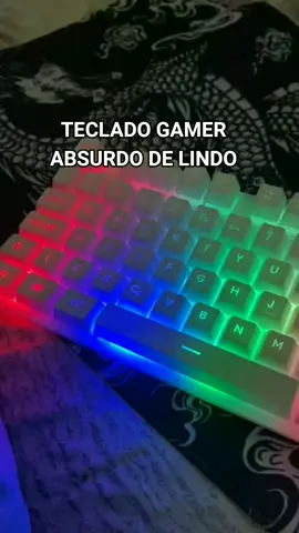 TECLADO GAMER BRANCO SEMI MECANICO #setup #gamer #teclado
