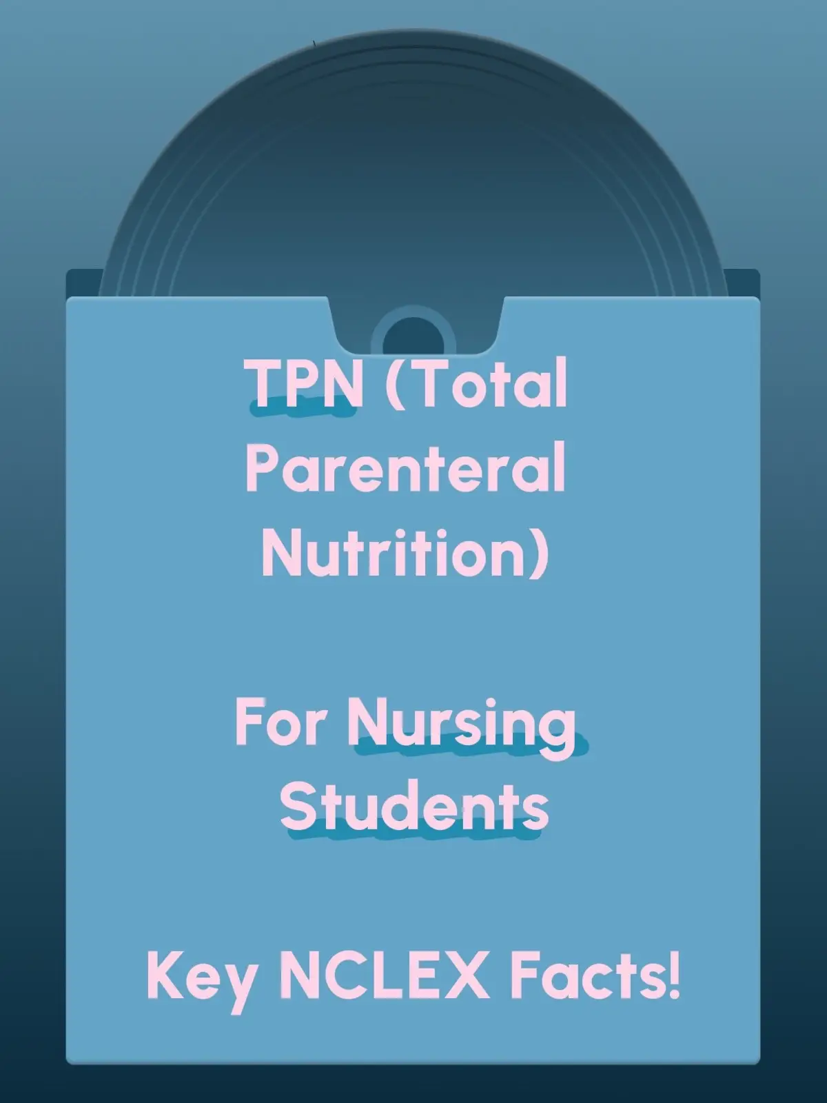 🧾 TPN (Total Parenteral Nutrition) – Key NCLEX Facts Definition: 💉 TPN provides nutrition via the bloodstream (IV) — used when the GI tract is not functional or can’t absorb nutrients. 💡 Components of TPN Dextrose (glucose) Amino acids (protein) Lipids (fat) Electrolytes, vitamins, and trace elements 💉 Administration Given through a central line (like a PICC or subclavian) → Because the solution is hypertonic (high glucose) ALWAYS use an infusion pump Check label against order every time ⚠️ Key Nursing Responsibilities Monitor blood glucose regularly → Risk of hyperglycemia Daily weights Monitor I&O Assess for infection at the central line site Change tubing & dressing per protocol (usually every 24 hrs for TPN, 12 hrs for lipids) Never stop TPN abruptly! → Risk of hypoglycemia → If TPN unavailable, run 10% dextrose in water (D10W) temporarily 🚨 Complications Infection/sepsis (due to central line) Hyperglycemia / Hypoglycemia Fluid overload Electrolyte imbalances Fat embolism (if lipids infused too fast) 🧠 NCLEX Tip If a TPN bag finishes before the new one arrives: 🩸 Hang D10W and notify pharmacy — never stop TPN suddenly! 📚 Mnemonic: TPN CARE T – Tubing change daily P – Pump used always N – Never stop abruptly C – Check glucose A – Aseptic technique R – Rate checked carefully E – Electrolytes & weight daily #NursingStudents #NCLEXReview #NursingSchool #NursingTips #NursingNotes