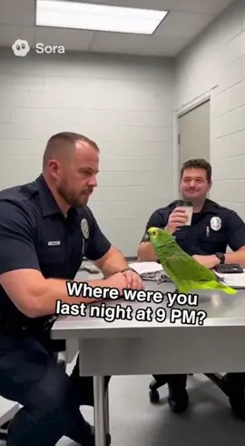 THE PARROT WHO ROASTED THE COPS 🦜🕵️‍♂️ #police #usa #parrot #fyp #viral 