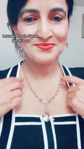 Luxury Purple Swan Necklace #fyp #Luxury #Purple #Swan #Necklace 