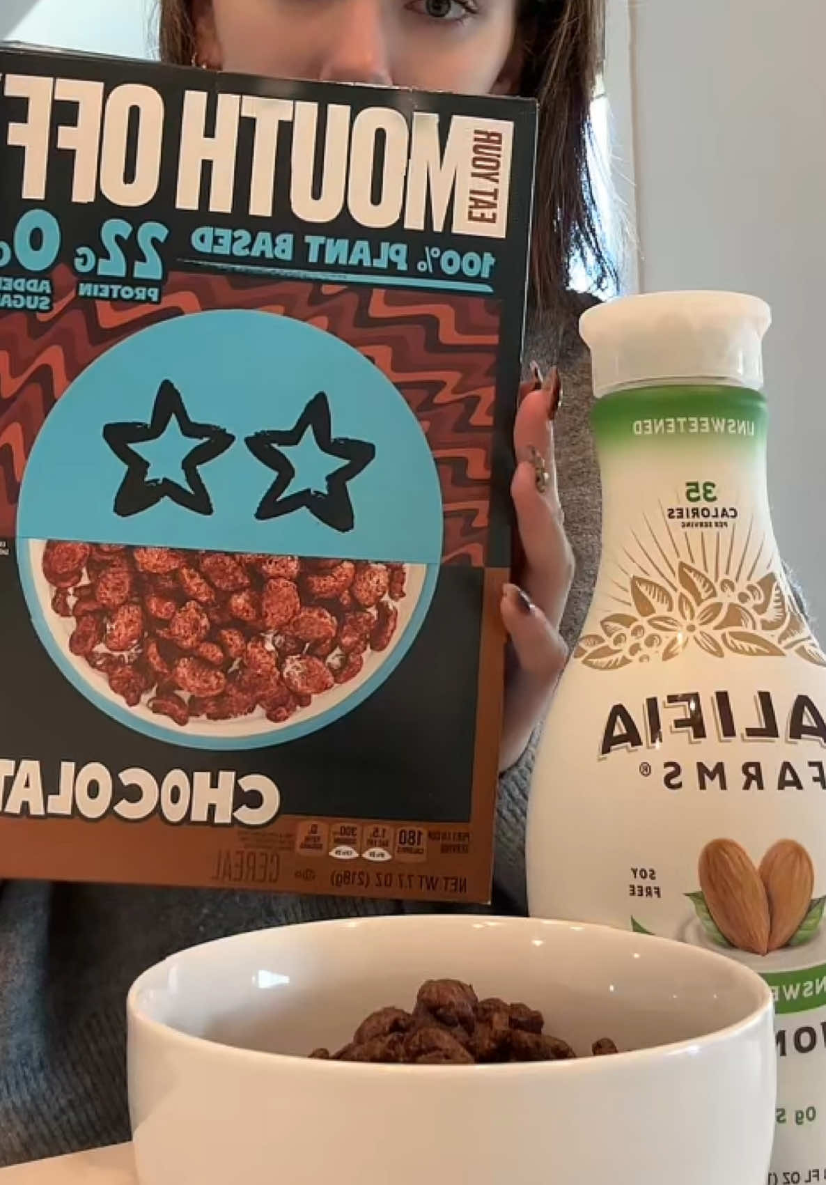 Has anyone else tried this #mouthoff cereal? I got it at target! I think I want to try the other kinds maybe? Let me know!  #proteingoals #mouthoffcereal #lowsugarhighprotein #withalainawellness  @target  This was a draft I’m giggling at now. 
