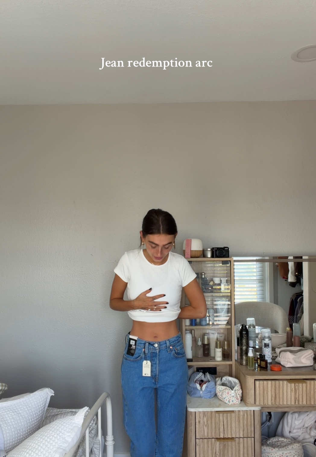 Okay I love how these look but did I just buy baggy jeans again??? Help I have jean blindness  #jeans #jeantryon 