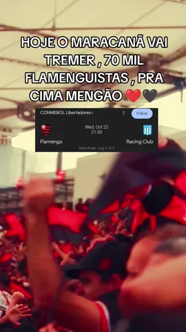 Pra Cima Mengão ❤️🖤  #flamengo #foryoupage #flamengoxracing #libertadores #racing 