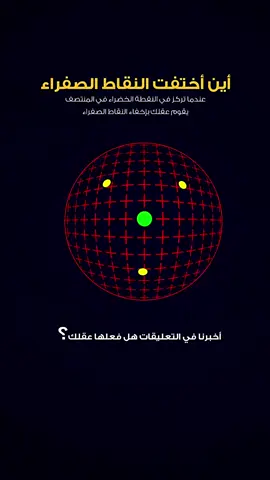 ركز جيداً في الدائرة الخضراء والزرقاء في المنتصف وستختفي الدوائر الصفراء #خدعة_بصرية #اكسبلور #fyp #illusion 
