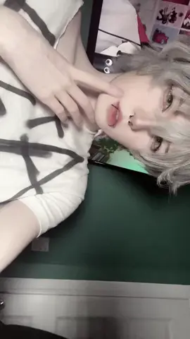 mona hates my piercings he keeps trying to take them out 😔 hes an evil kitty  #till #alienstage #cosplay #mlm 