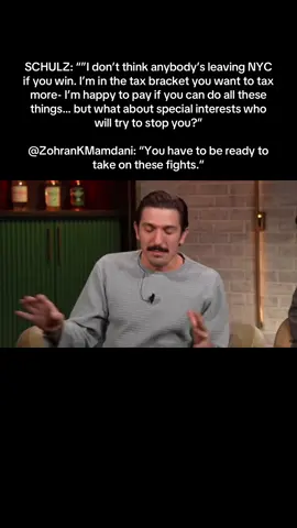 SCHULZ: “”I don’t think anybody’s leaving NYC if you win. I’m in the tax bracket you want to tax more- I’m happy to pay if you can do all these things… but what about special interests who will try to stop you?” @ZohranKMamdani: “You have to be ready to take on these fights.”