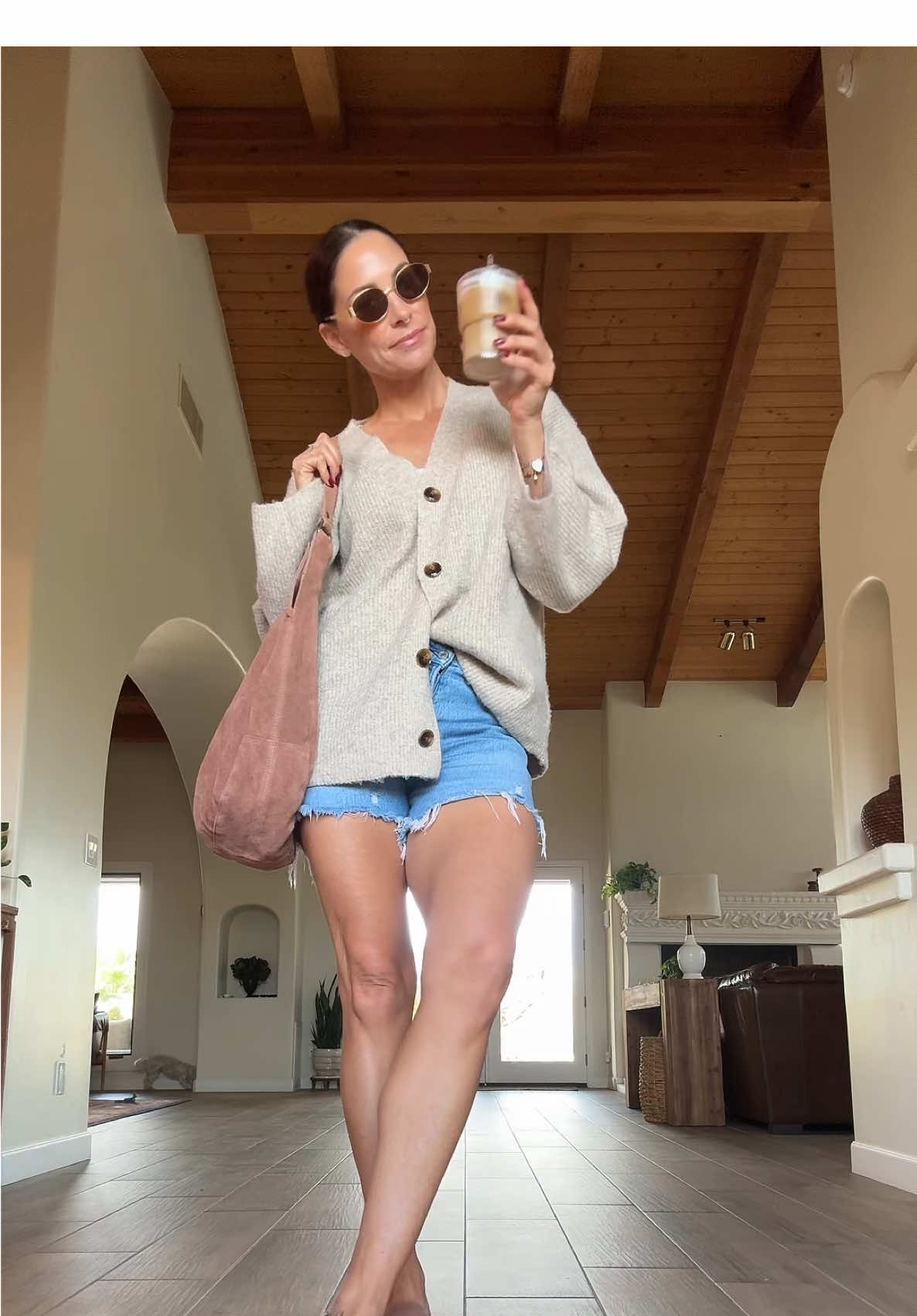 Coffee in hand and off to tackle Costco ☕️🤍 #OOTD #whatiworetoday #MomsofTikTok 