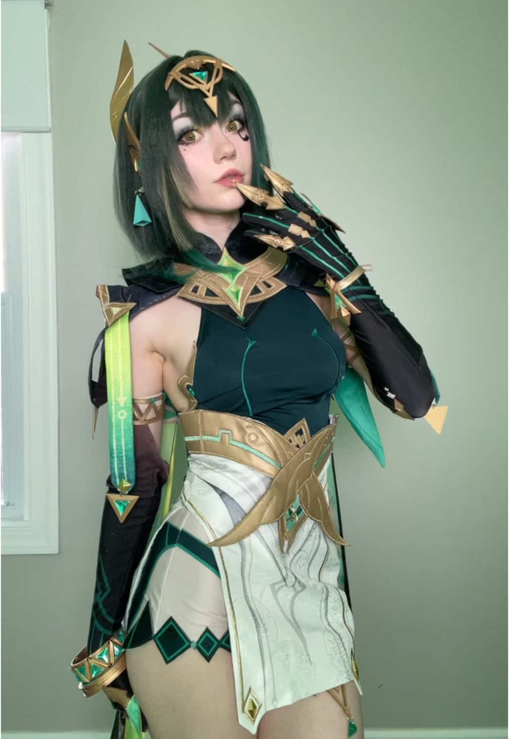 Cat kept videobombing lol #GenshinImpact #cosplay #genshinimpactcosplay #nefercosplay #cosplayer 