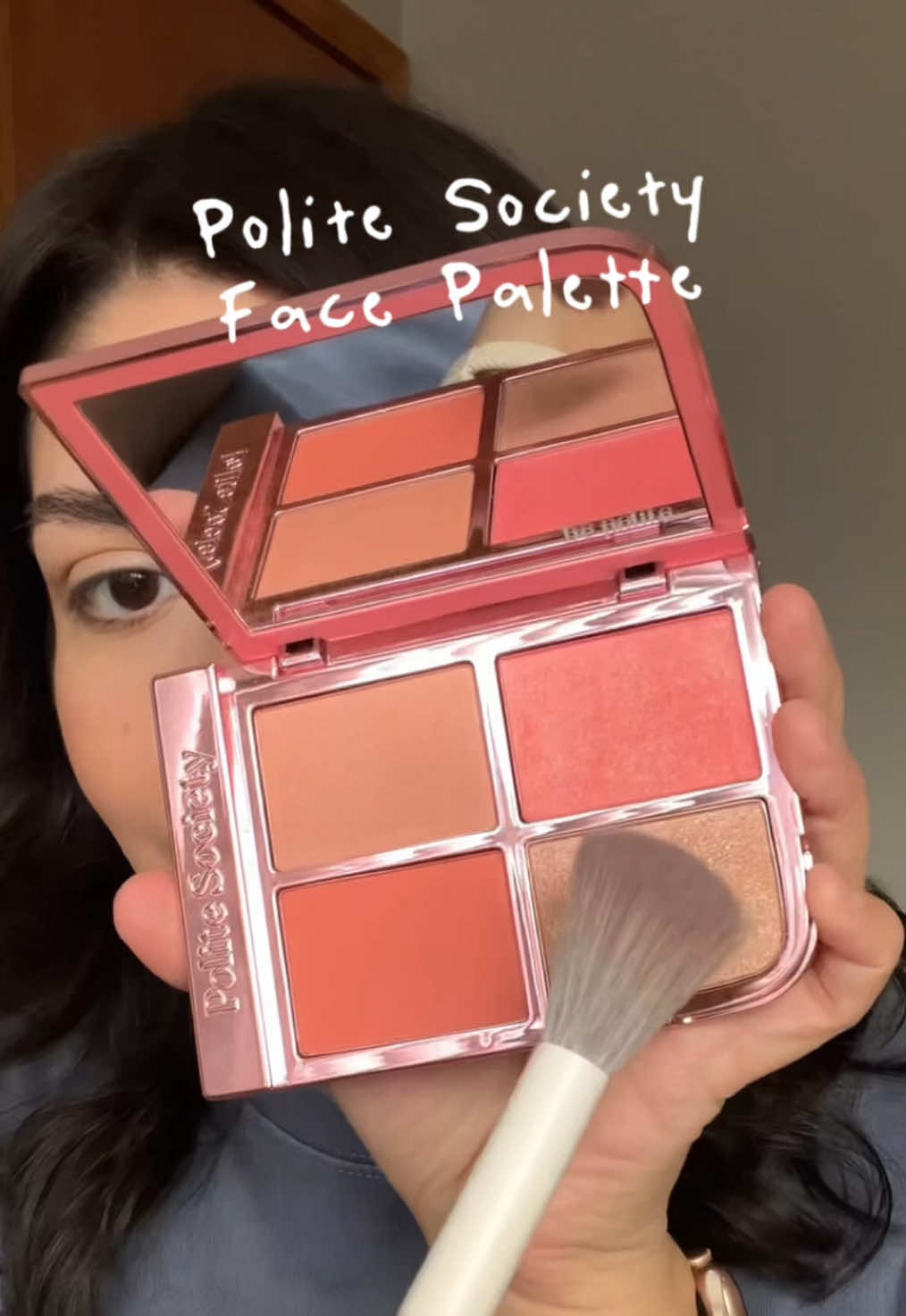 how pretty is this face palette from Polite Society?! 💖 cannot stop using it -- the shades are everything 😻  💬 is this face palette on your wishlist?  #politesociety #facepalette #blushpalette #newmakeup #tiktokshopcreatorpicks 