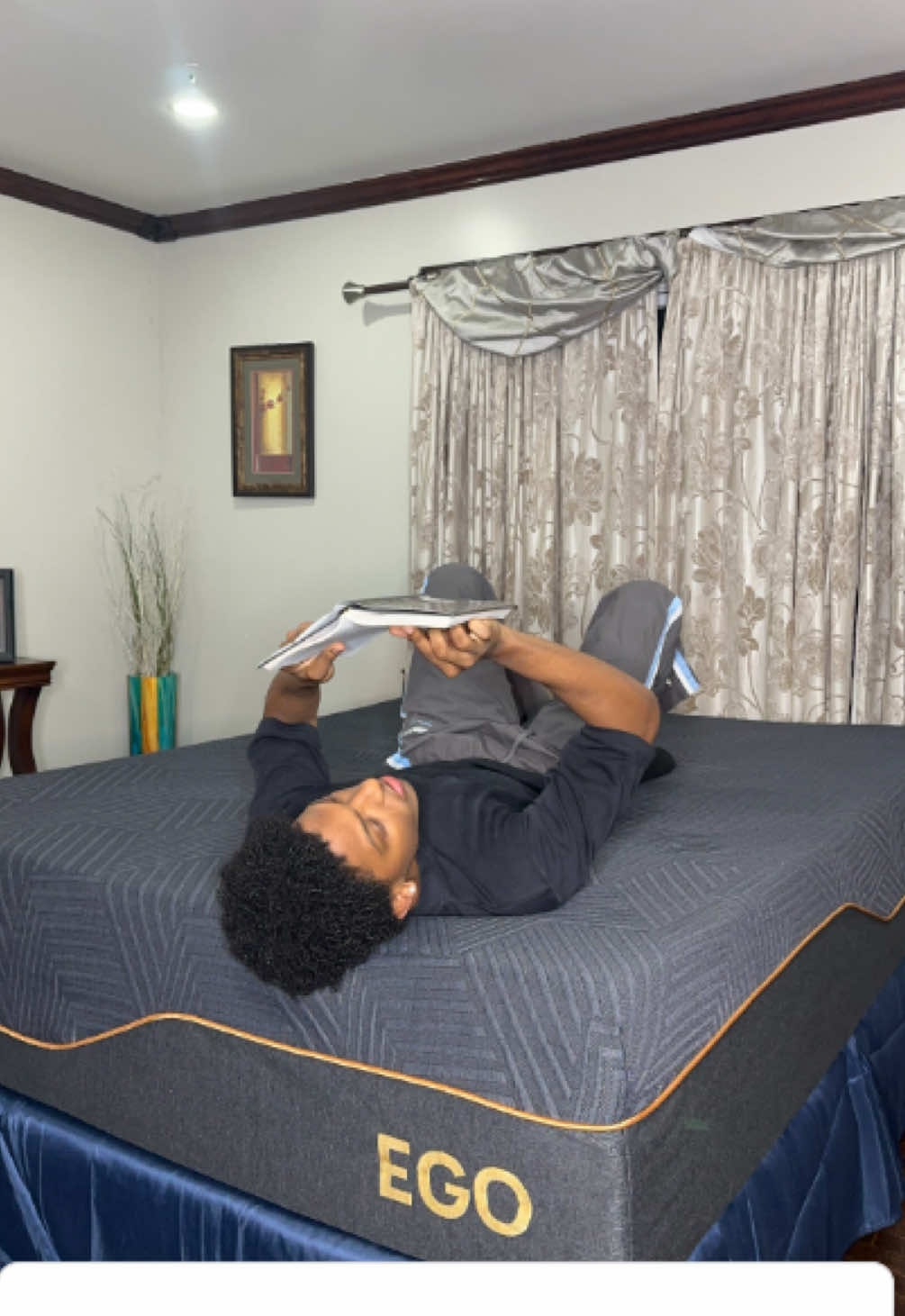 This 14 inch gel infused memory foam mattress from @egohomeofficial is the most comfortable thing I have EVER laid down on 😭🔥. The graphene material makes it so much softer than other memory foam mattresses! Get yours now at the link in my bio and use my code discount code OOLyfe for 10% off! #MyEgoMemory #egoblackdreamhack #fyp #viral #actor 