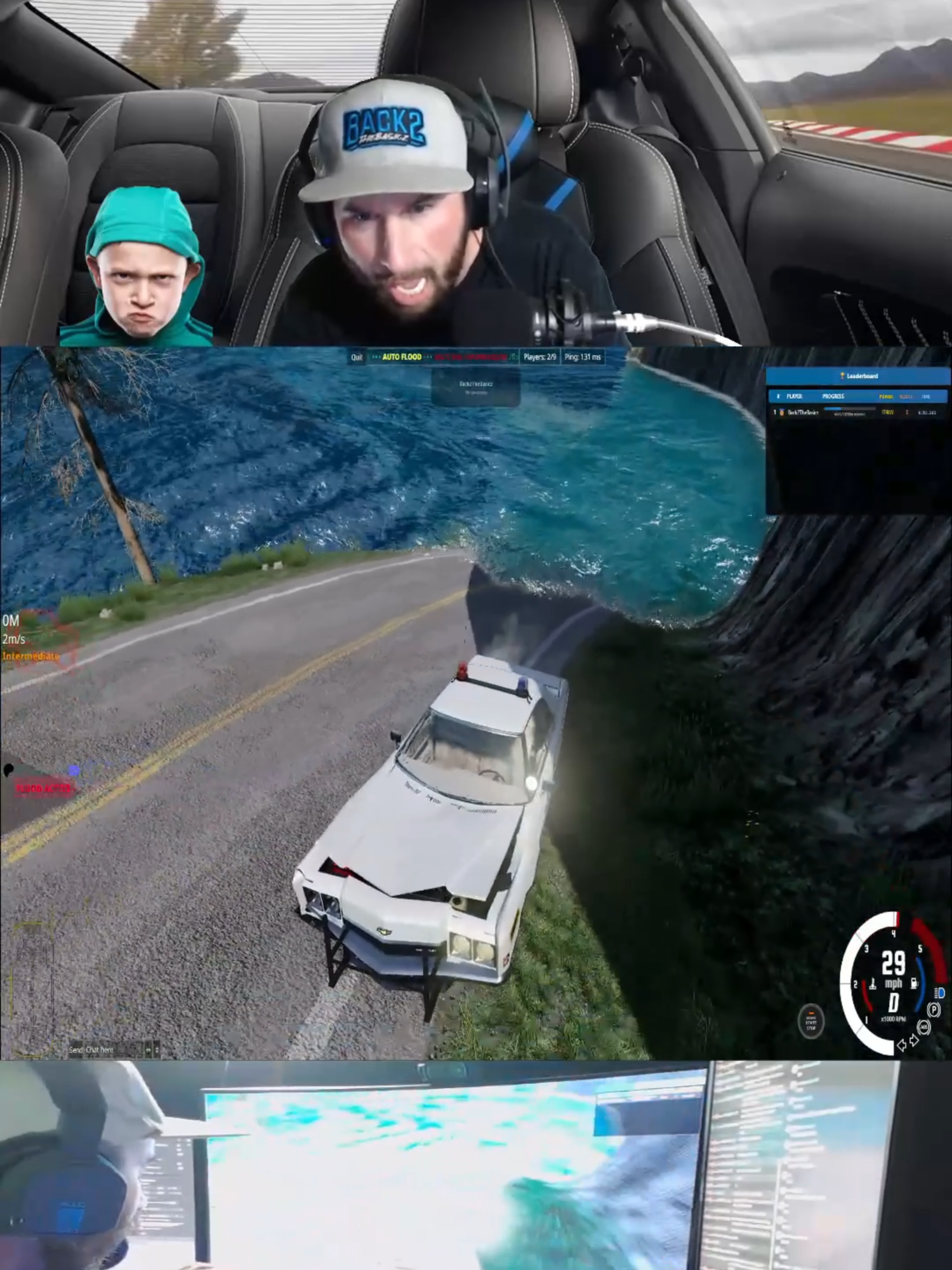 Cop runs from flood #cops #flood #driving #gaming #beamng