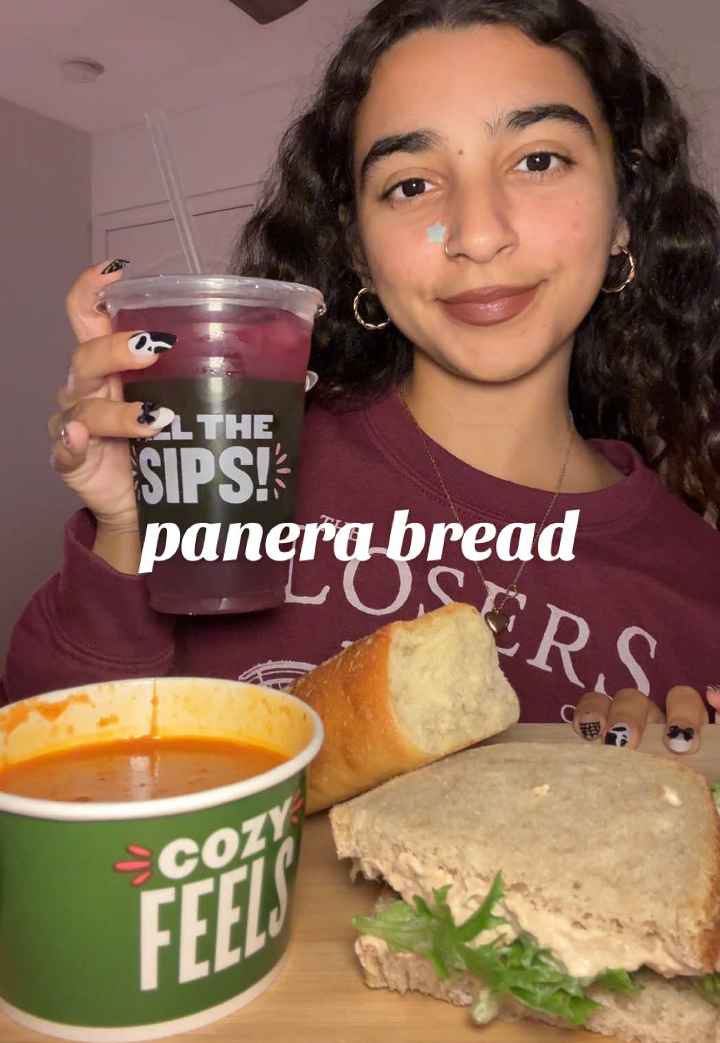 @Panera Bread tomato soup & tuna sandwich ✨ #mukbang #food #eating #asmr #panerabread 