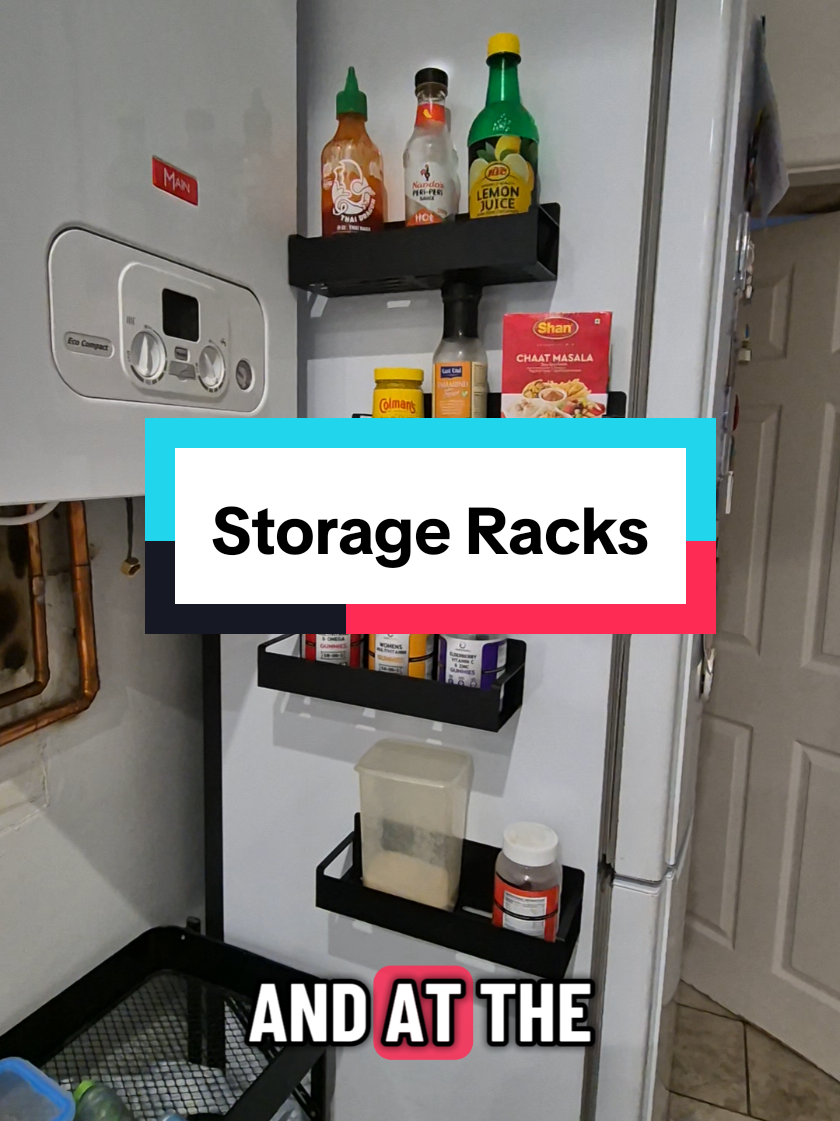 4-Piece Super Strong Magnetic Refrigerator Storage Rack Large 2 Small #storagerack #storagerackkitchen #ttshop #christmas #tiktokmademebuyit 