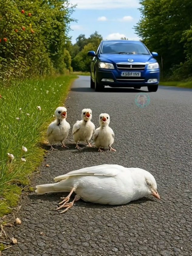 A Kind Man rescued a helpless Robin with chicks on the road