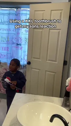 Using an XXL Toothbrush to See My Toddler’s Reaction 😂 Gone Wrong! #funnymoments #prank #toddlersoftiktok #boymom #funnyvideos 