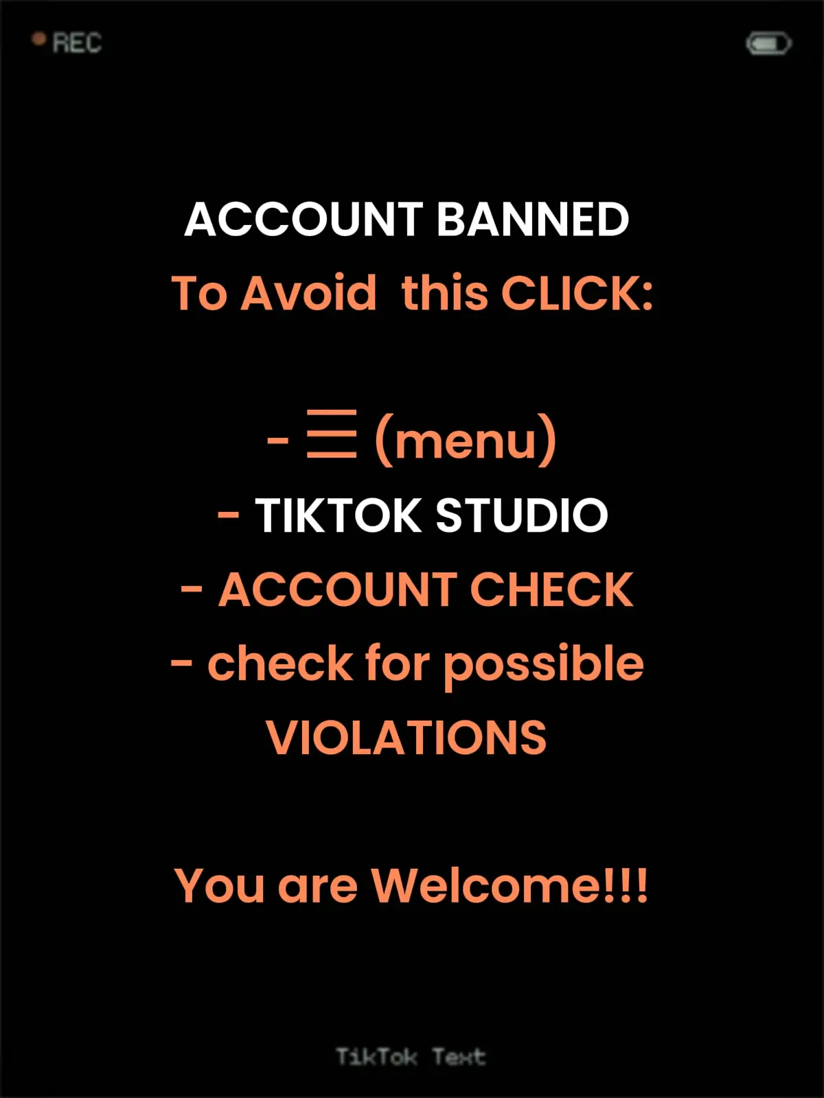 Avoid account ban!!! when your post violates the community guidelines,  you may not know because,  you may not receive the notifications. click ☰ (menu)  - tiktok studio - scroll down and click - Account Check: this will run a check on all your post - tiktok will send you a feedback on whether your post has ever violated the community guidelines. Do this and thank me later!! #tiktokviral #communityguidelines  #tiktokpost #tiktoktips #fyp 