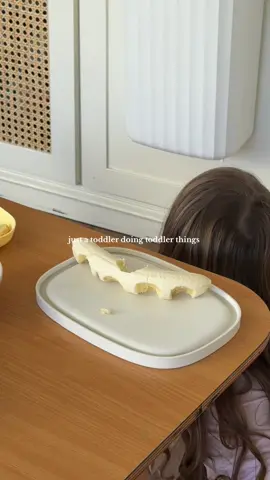 I also had to speak to her in meows to eat it. Toddlers are gonna toddler 🫣🍌 #toddlermom #toddlersoftiktok #unhinged #toddlerlife 
