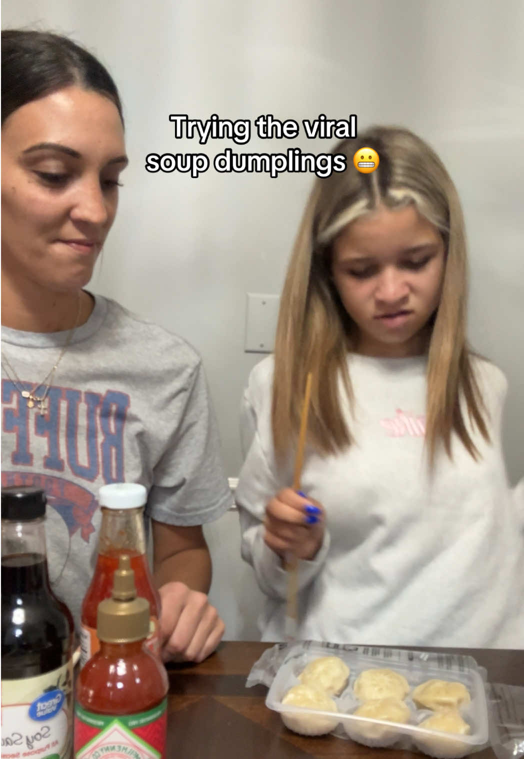 Mixed feelings about these 😳🤪 #soupdumplings #viral #foodreview #momdaughter #fyp 