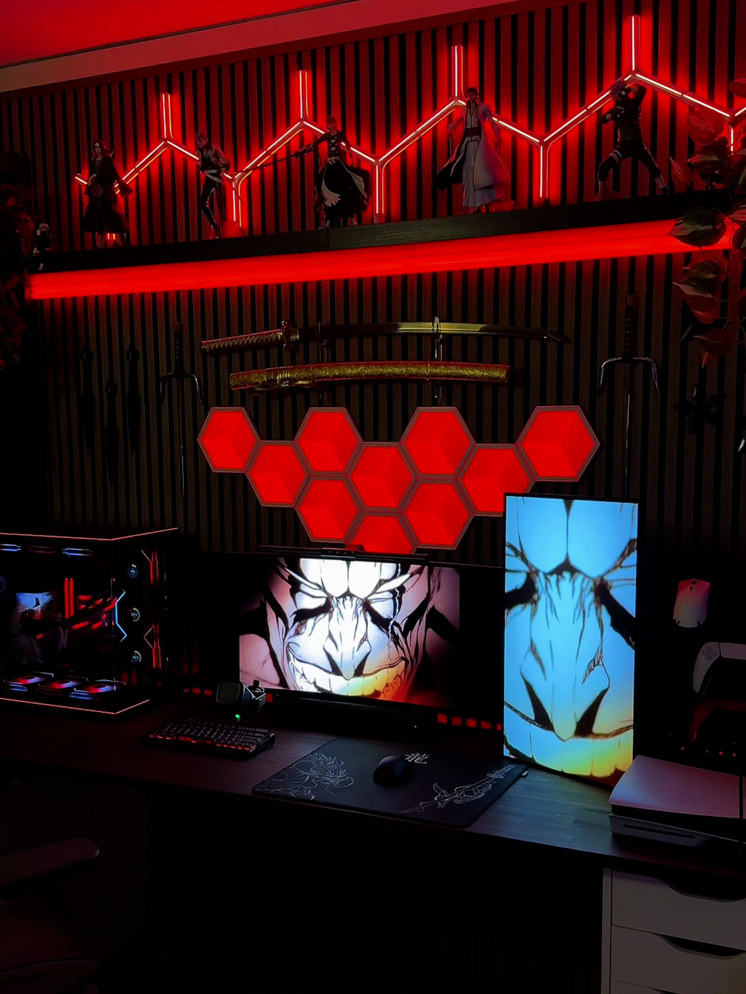 I want to see Kenpachi bankai so bad ngl, Kenpachi the tuffest captain in bleach no doubt! #setupinspiration #dreamsetup #techtok #desksetup #cozysetup #Lamzu #pcbuild #GamingSetup #aesthetics #cozyvibes #PC #pcgaming #pcsetup #aestheticvideos #katana #setupgaming #bleach #lianlibuild #setup #animesetup