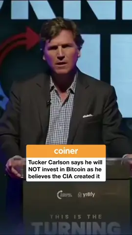 Popular journalist Tucker Carlson says he will not invest in Bitcoin because he believes the CIA created it. #coiner #crypto #finance #bitcoin #cryptocurrency 