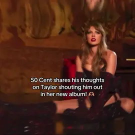 The shade towards Travis's ex at the end 😭 #taylorswift #50cent #tsthelifeofashowgirl #traviskelce #swifttok 
