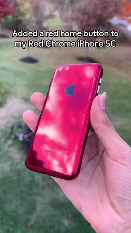 Added a red home button to my red chrome 5c #techtok #apple #ios #iphone