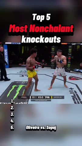 Top 5 most nonchalant knockouts! #knockout #nonchalant #mma #UFC 