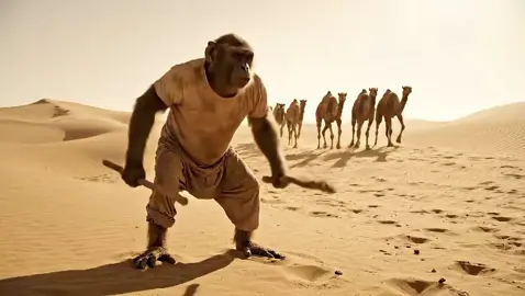 Bandar Ka Gussa Registan Mein — Jali Agent Ne Dhoka De Diya 🏜️🐪🐒 #MonkeyInDesert #ArabFunnyVideo #UrduComedy #ForYou #ViralShorts 