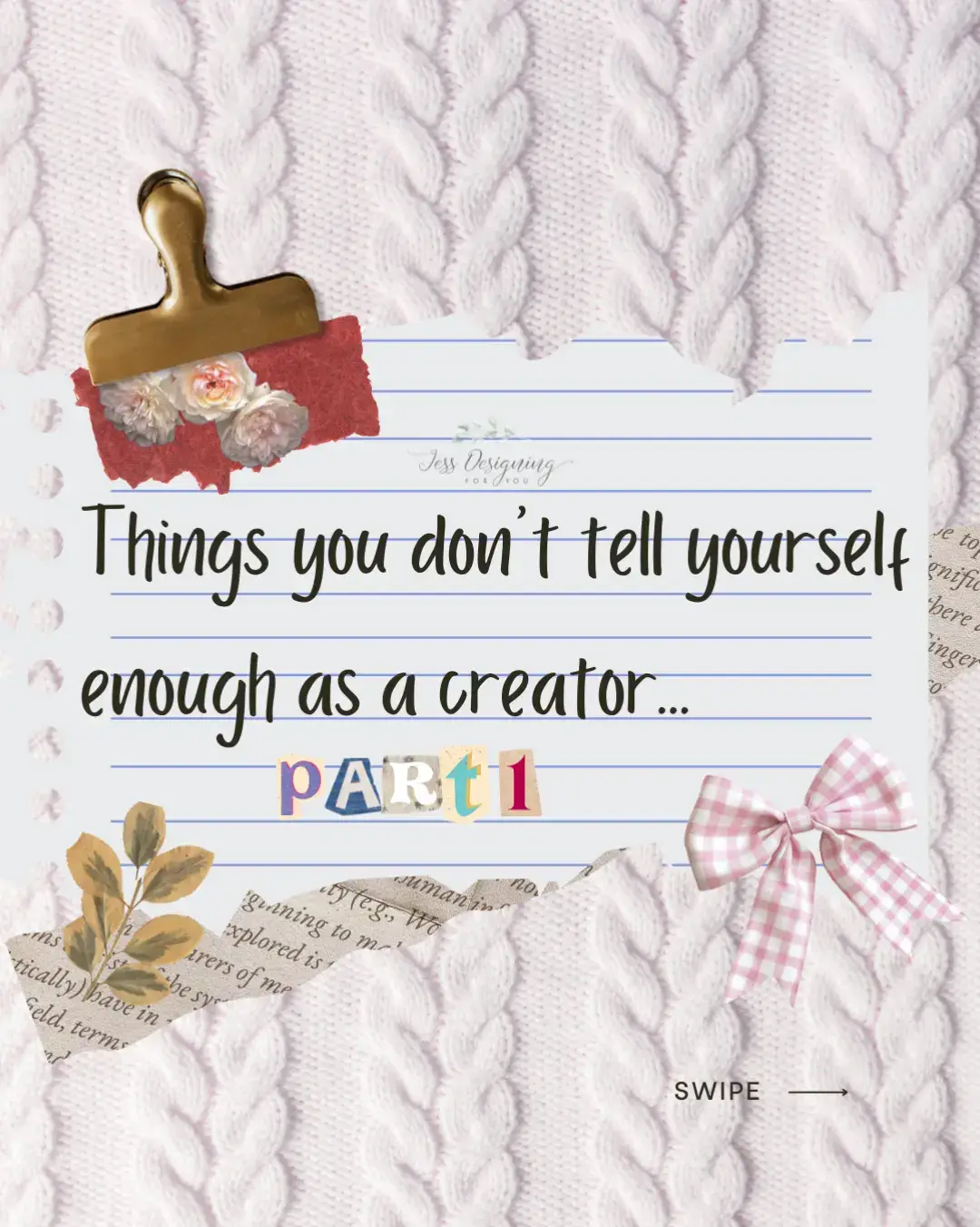 Sometimes we forget to tell ourselves the same things we tell everyone else. 💛 As creators, we spend so much time encouraging others, sharing our work, and pushing ourselves to keep up. It’s easy to forget that growth doesn’t always happen in front of an audience. You’re learning with every project, even the ones that never get posted. You are your best project, and that means giving yourself space to rest, evolve, and create at your own pace. These are the quiet reminders I’ve been repeating to myself lately, and I hope they reach someone who needs to hear them too. 🌷 Which one of these spoke to you the most today? 👇 #JessDesigningforYou #creativeaffirmations #creatorlife #makersofinstagram #crafterscommunity 