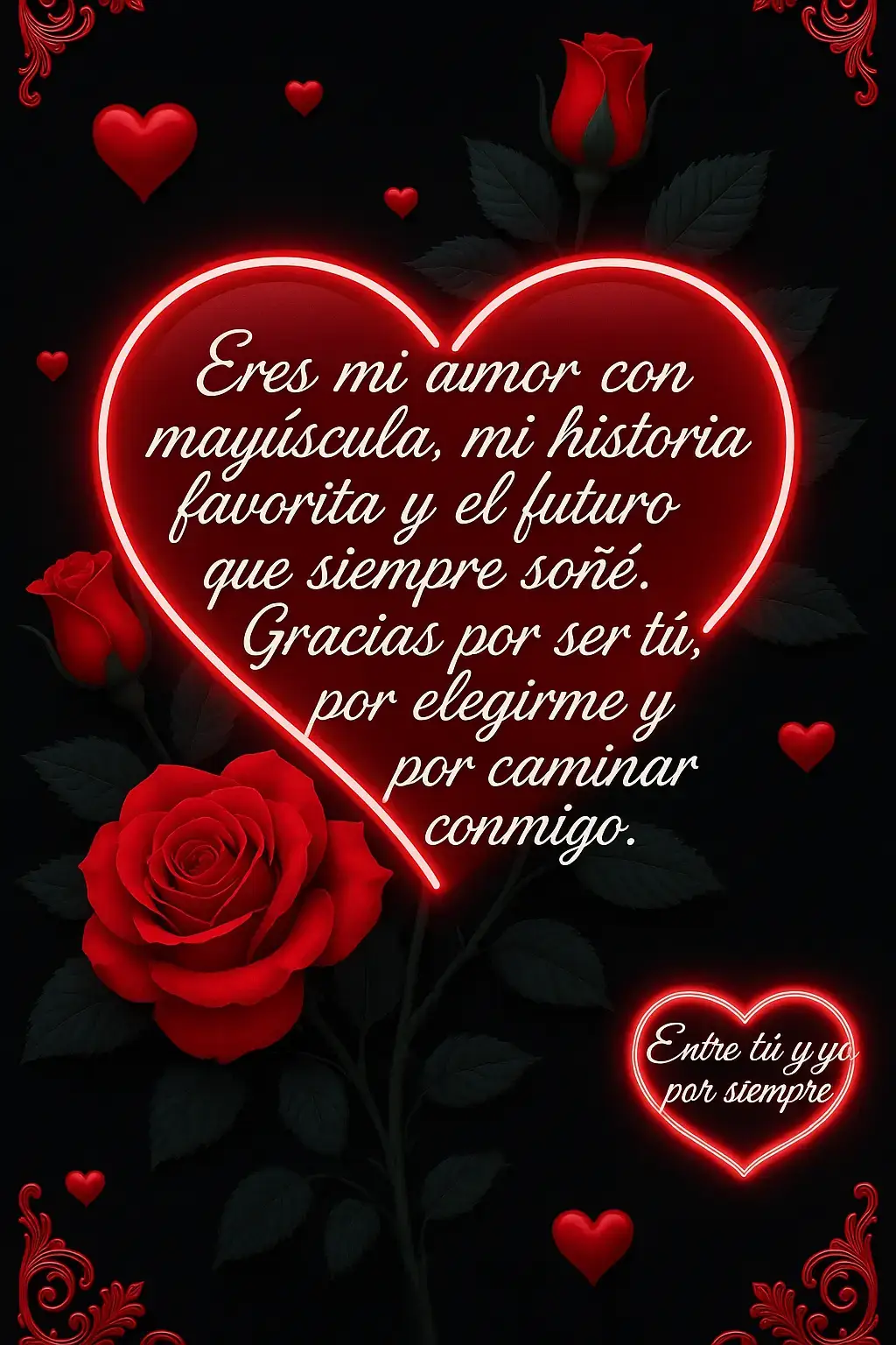 Eres mi amor con mayúscula, mi historia favorita y el futuro que siempre soñé. Gracias por ser tú, por elegirme y por caminar conmigo ❤ Entre Tu y yo por siempre ❤
