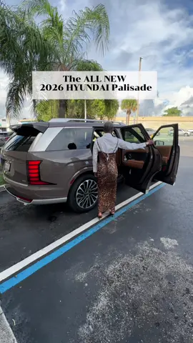 Honored and excited  @Hyundai USA @Hyundai Worldwide @Hyundai Motorsport invited me to test drive** the all-new **2026 Palisade**. You know I had to do it in style! An experience that truly reflects everything I love about cars, style, comfort, and innovation. (Manifesting that brand ambassador moment **Car content is finally paying off! + ** Introducing the: All-new **2026 Hyundai Palisade Calligraphy** Luxury redefined - from the **Cast Iron Brown Pearl** exterior to the **brown Nappa leather** interior. Dual-pane sunroof, curved screen, built-in dash cam, and available **power-folding 3rd-row seats** for extra space. **21-inch alloy wheels**, 3.5L V6 power, and pure elegance - **the perfect family SUV** Available in **6 trims** including the rugged XRT and premium Calligraphy. Run! Don't walk!  #HyundaiPalisade #PalisadeCalligraphy #cartestdrive #2026hyundaipalisade #asmr  How do you feel about the new 2026 Palisade? ⬇️ 