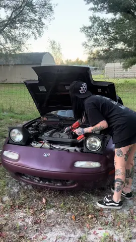 Valve adjustment on my Mazda Miata 💜 #tattoos #tattooartist #tattoogirl #fyp #miata 