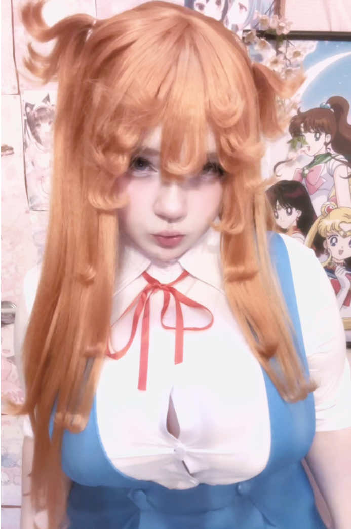 this costume was not made for my preportions 😿 #asuka #evangelion #asukacosplay #anime