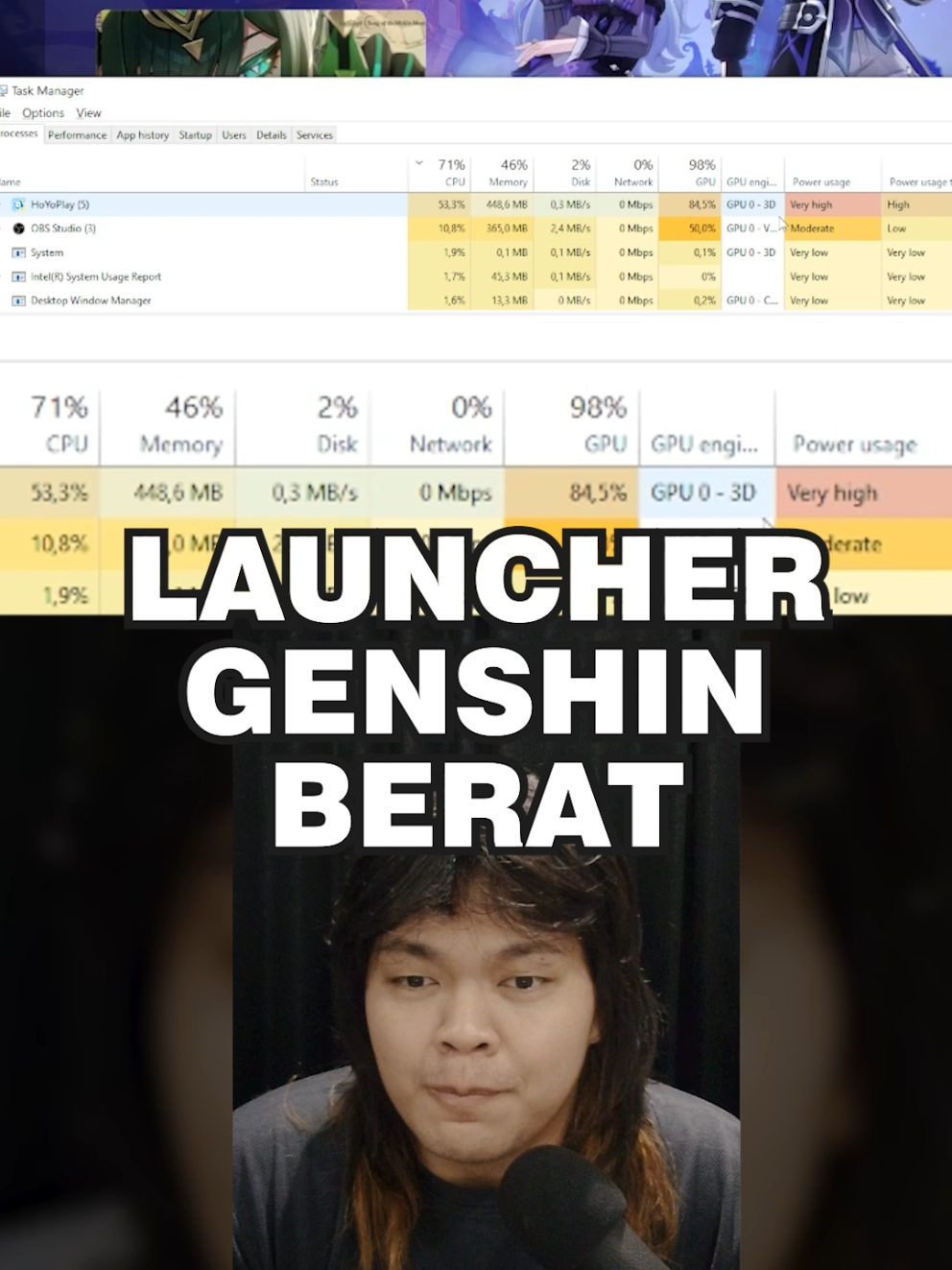 Antara Berat atau PC sudah Tua 🥸 tp emang berat sih #GenshinImpact #game #bungviroqe 