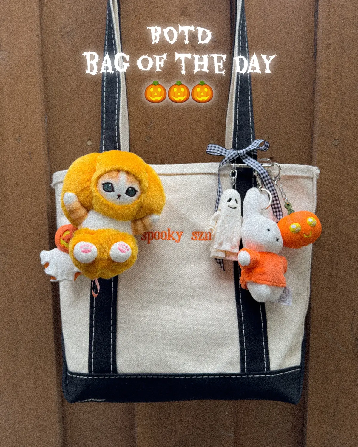 Silly little stack today 🎃  Day 22 & 9 days away from Halloween 🎃  My LL Bean - Boat & Tote bag will forever be a fav, it fits so much & I love my Spooky Szn custom embroidery 🧡 Bag details: Bag - @llbean  Charms - @Monogram International @LEGO  @Spirit Halloween @Miffy @Mofusand  #bag #bagoftheday #halloweenbag #halloween #baginspo   Miffy, Mofusand, Lego