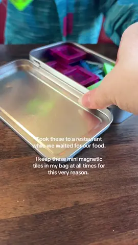 100% worth the purse if you keep busy bag items on hand for your kiddos. We love our mini magnetic tiles 