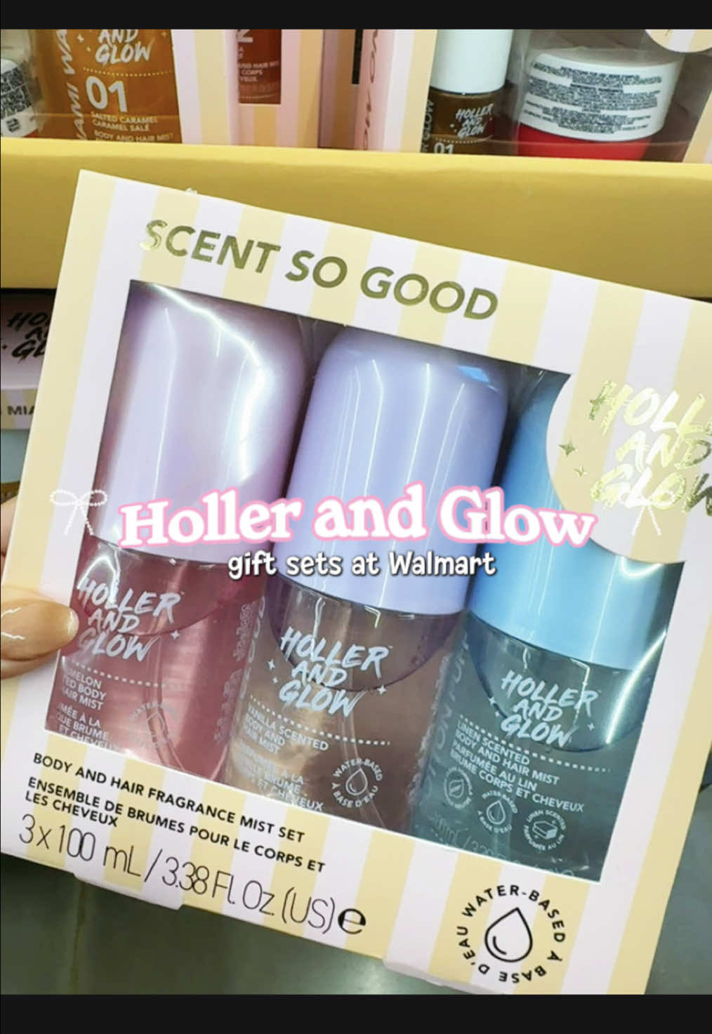These holiday sets from  @Holler and Glow at @Walmart are such a good deal . They are just like the Sol de Janeiro ☀️✨ Walmart🔗 in bio 🩷 #hollerandglowholiday #walmartfinds #walmartgiftsets #walmartshopping #girlythings 