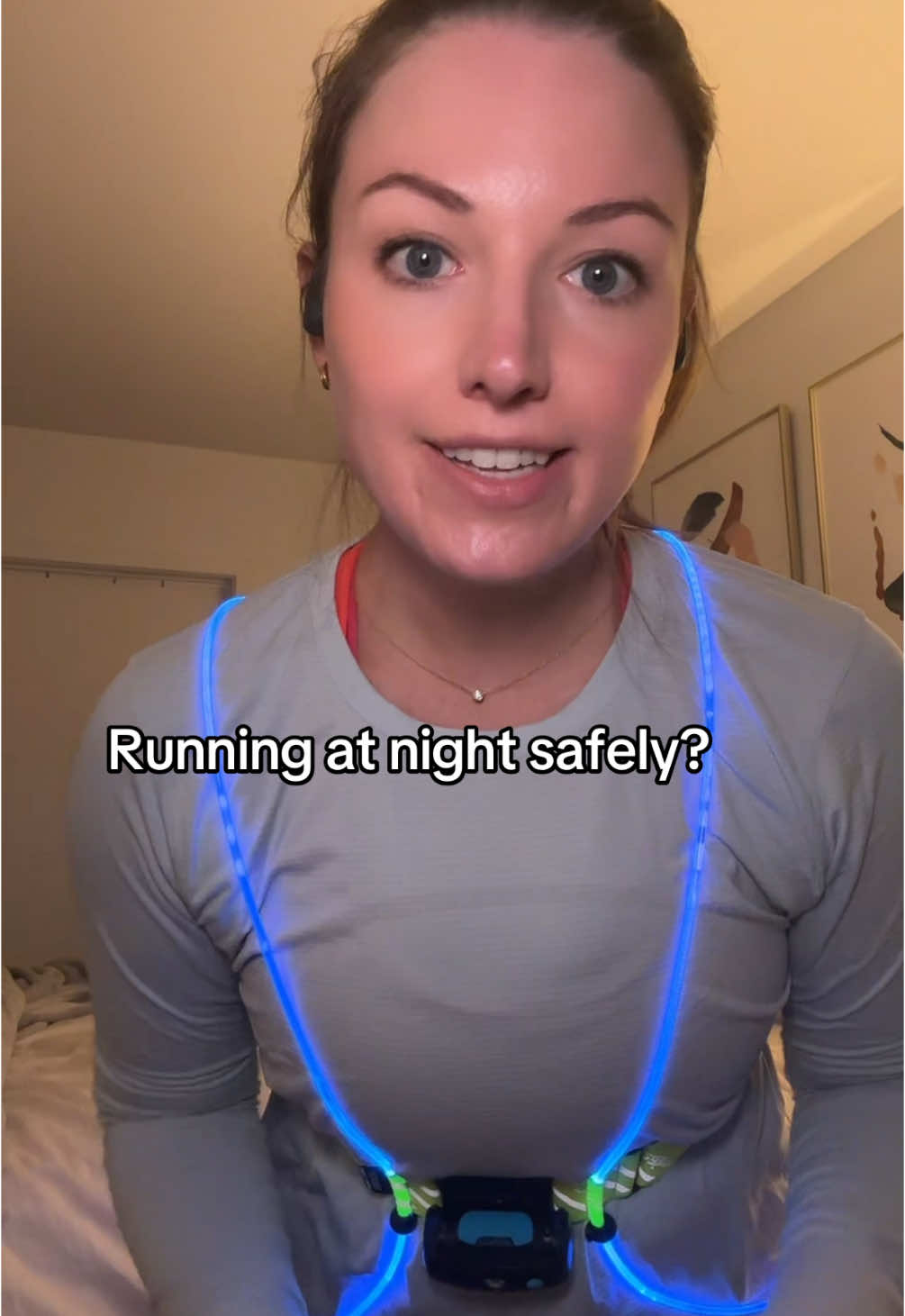 If you have tips for running in the dark please help a girl out 👉🏻 Vest is from @Noxgear Shop Tracer 2  Headphones are @SHOKZ US open run pro 2  #Running #runtok #runningtips #shokz #runningvest #runningsafety 