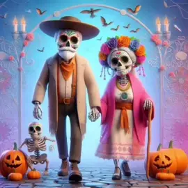 #CapCut #buenasnoches  Pareja de calacas bailando 