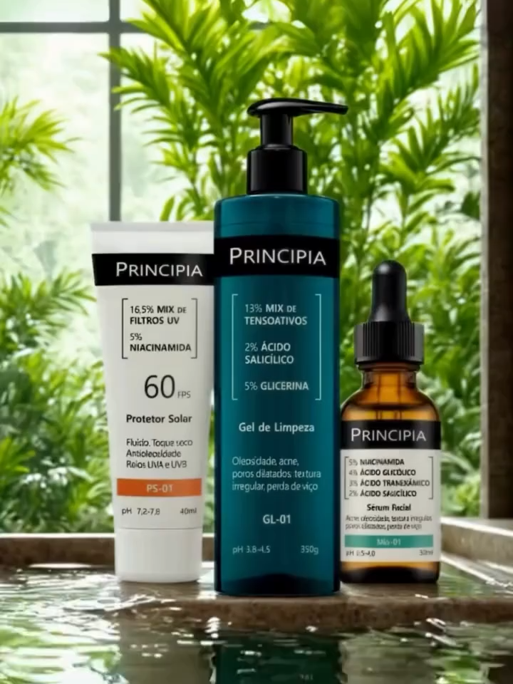 Principia Kit Anti-Acne Trio Gel de Limpeza GL-01 + Sérum Mix-01 + Protetor Solar Facial PS-01 Kit com três fórmulas com alta eficácia anti-acne: um gel de limpeza com mix de tensoativos + salicílico + glicerina, um sérum com mix de 4 ativos com niacinamida + glicólico + tranexâmico + salicílico e um protetor solar fluido antioleosidade com mix de filtros UV + niacinamida, FPS 60, toque seco e com eficácia contra raios UVA e UVB, luz visível e azul. 👉 Quer garantir o seu? Comente “QUERO” que eu mando o link direto pra você! ✅COMPRE AQUI🔗 https://s.shopee.com.br/3Vbqt3vtoJ #PrincipiaKitAntiAcne #PrincipiaGL01Mix01PS01 #KitAntiAcnePrincipia #PrincipiaSkincareAntiAcne #PrincipiaMix01Sérum #PrincipiaGL01GelLimpeza #PrincipiaPS01ProtetorSolar